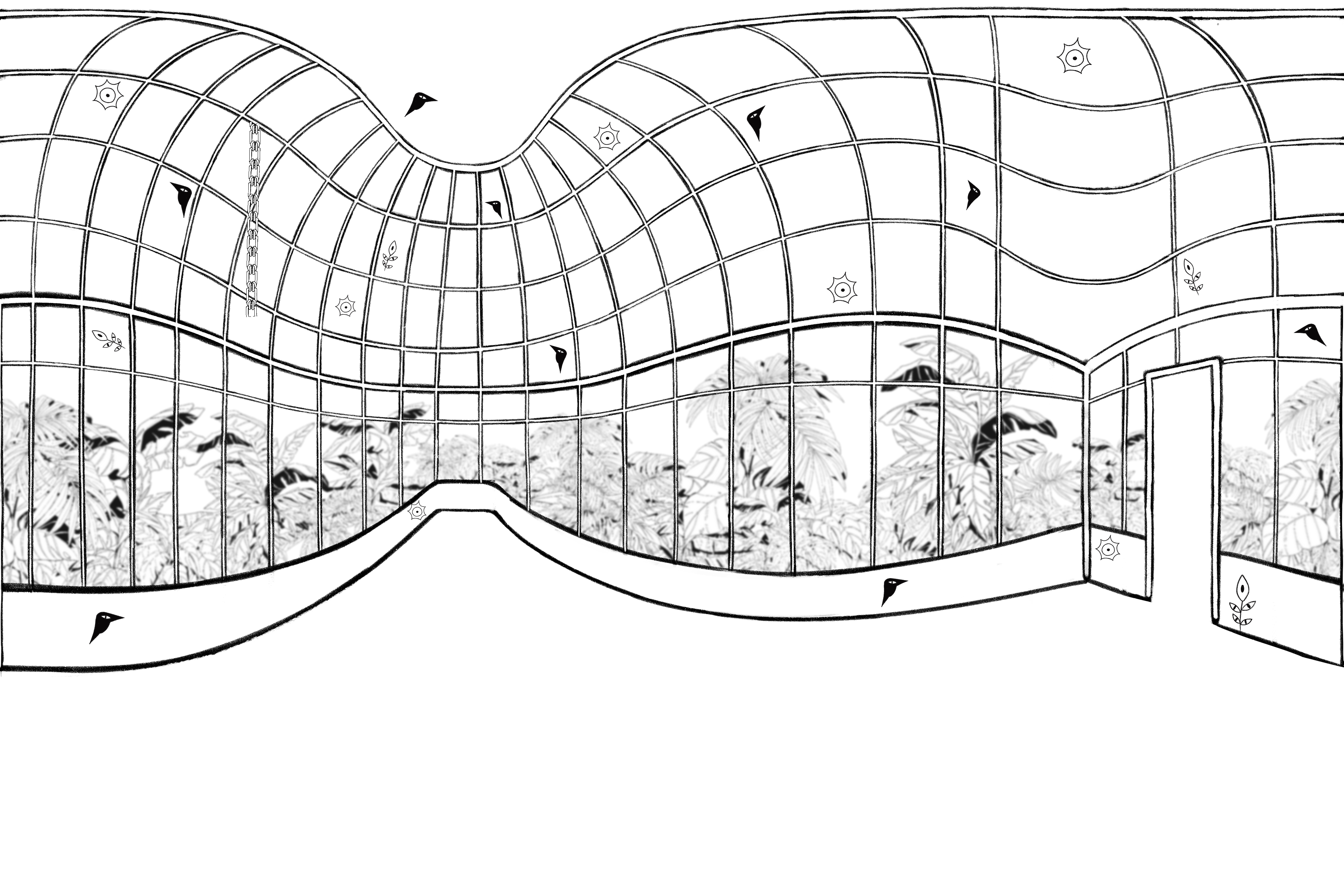The Aviary panoramic illustration